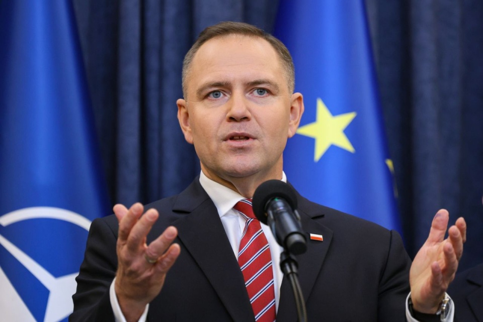 Prezydent Karol Nawrocki podczas konferencji prasowej w Pałacu Prezydenckim. Fot. PAP/Paweł Supernak