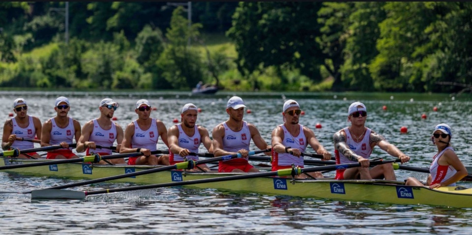 Męska ósemka w której sterniczką jest Magdalena Ładna zajęła 6. miejsce w finałowym wyścigu. źródło: www.facebook.com/AzsSzczecinWioslarstwo