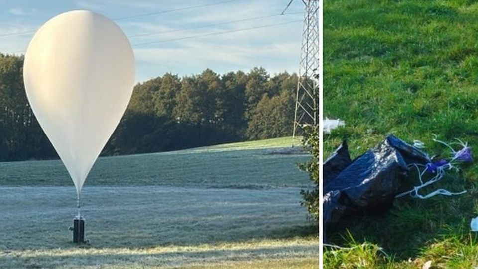 Balon meteo znaleziony w okolicach Sokółki (KPP Sokółka)
