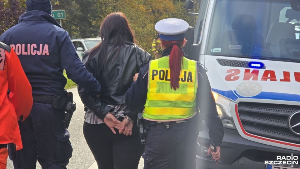 Pojazd prowadził 23-letni mężczyzna, który nie posiadał stosownych uprawnień do poruszania się po drogach publicznych w Polsce. Fot. Rafael Żełobowski [Radio Szczecin]