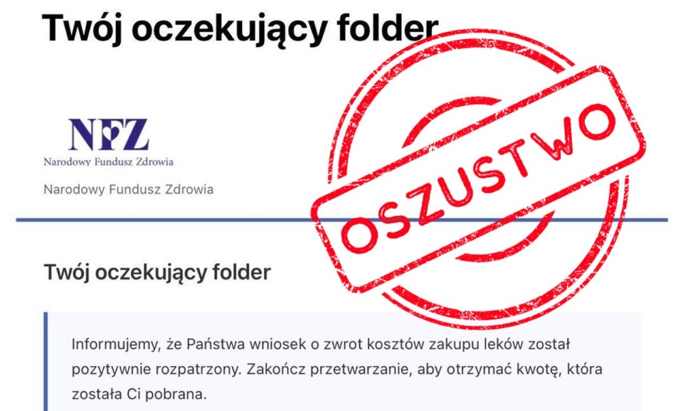 To nie pierwsza próba podszywania się pod NFZ, wcześniej oszuści oferowali apteczki, karty ubezpieczeniowe, a nawet umowy kredytowe na sfinansowanie leczenia. źródło: rs2.radioszczecin.pl