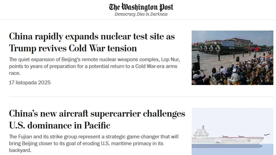 Chiny w szybkim tempie rozbudowują swój poligon nuklearny w Lob Nor, co może sugerować przygotowania do wznowienia prób jądrowych - pisze w poniedziałek „Washington Post”. źródło: www.washingtonpost.com