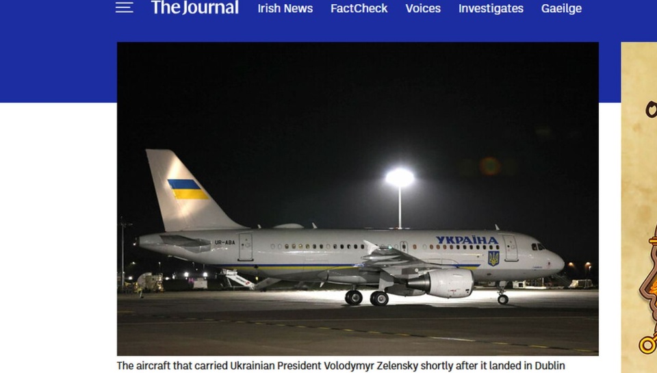 Drony militarne podczas wizyty W.Zełenskiego w Dublinie