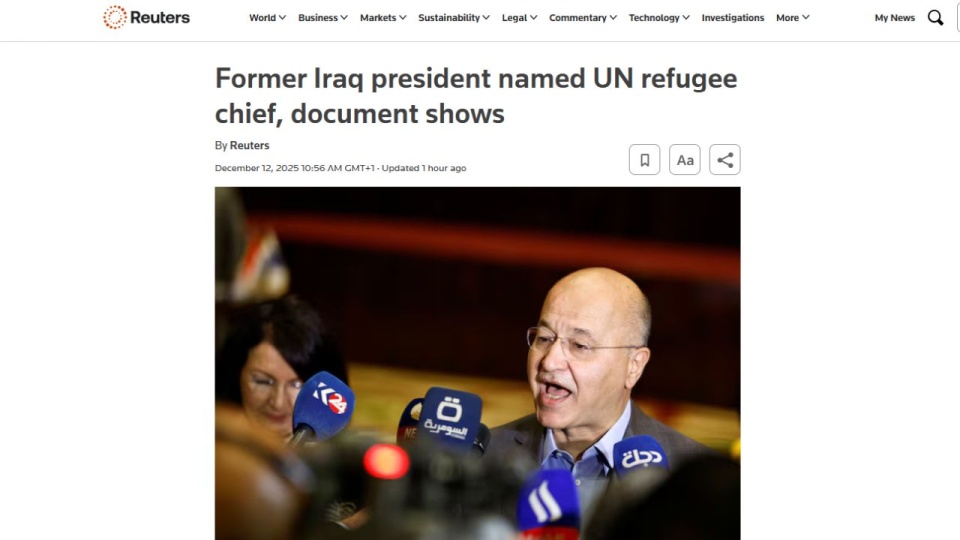 Jak przekazał Reuters, podpisany przez Guterresa dokument z datą 11 grudnia głosi, że Salih został powołany na pięcioletnią kadencję, zaczynającą się 1 stycznia 2026 r. źródło: www.reuters.com