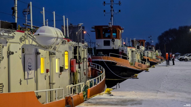 Fot. Wojciech Ochrymiuk [Radio Szczecin] Lodołamacze na Odrze rozbiją zatory [WIDEO, ZDJĘCIA]