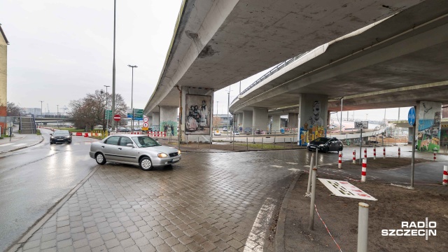 Fot. Robert Stachnik [Radio Szczecin] Utrudnienia w rejonie Trasy Zamkowej [ZDJĘCIA]