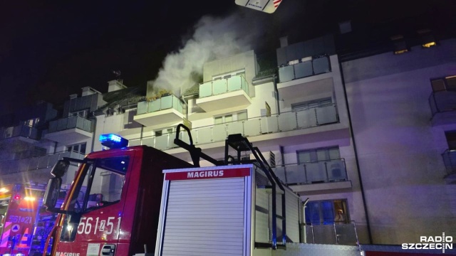 Fot. Rafael Żełobowski [Radio Szczecin] Pożar mieszkania w Świnoujściu [ZDJĘCIA]