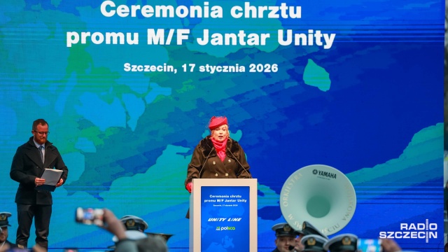 Fot. Robert Stachnik [Radio Szczecin] Chrzest promu Jantar Unity za nami. "To wielki dzień!" [WIDEO, ZDJĘCIA]