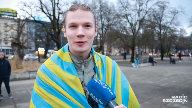 Fot. Robert Stachnik [Radio Szczecin] Marsz dla Ukrainy w Szczecinie [ZDJĘCIA]