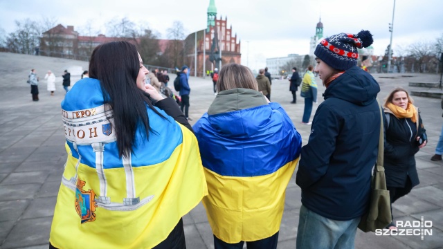 Fot. Robert Stachnik [Radio Szczecin] Marsz dla Ukrainy w Szczecinie [ZDJĘCIA]
