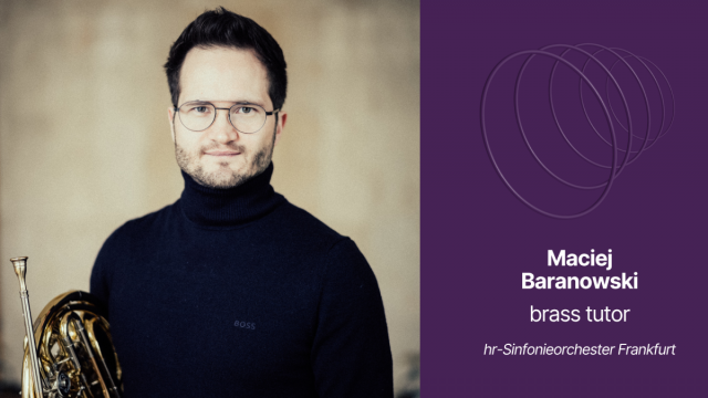 Maciej Baranowski – tutor instrumentów dętych blaszanych 14. International Lutosławski Youth Orchestra 2026. Fot. Materiały prasowe Filharmonii w Szczecinie Rekordowe statystyki przesłuchań do International Lutosławski Youth Orchestra 2026  [ZDJĘCIA]