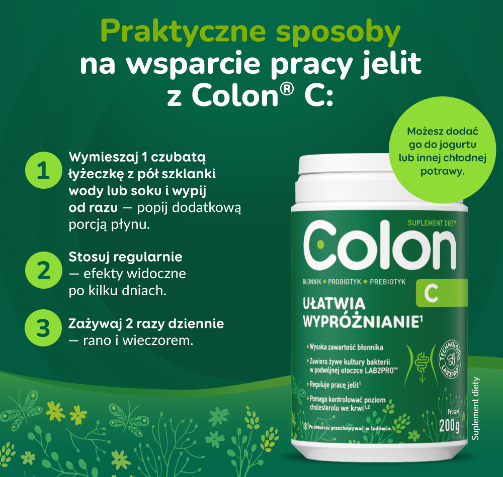 Praktyczne sposoby na wsparcie pracy jelit z Colon C Praktyczne sposoby na wsparcie pracy jelit z Colon C