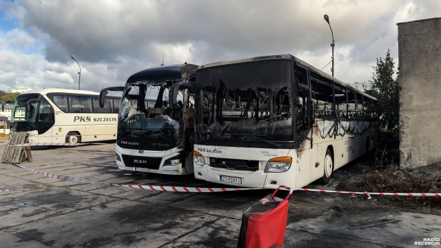 Fot. Wojciech Ochrymiuk [Radio Szczecin] Policja: pożar autobusów to nie było podpalenie [ZDJĘCIA]