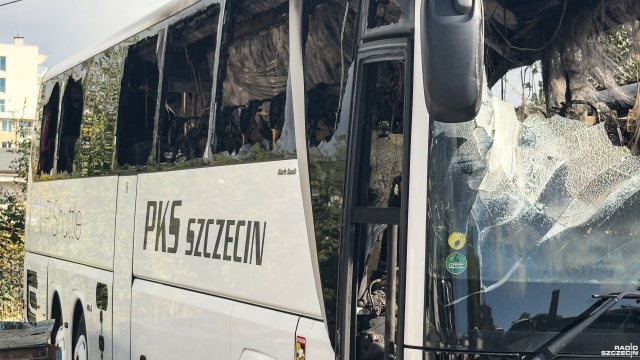 Fot. Wojciech Ochrymiuk [Radio Szczecin] Policja: pożar autobusów to nie było podpalenie [ZDJĘCIA]
