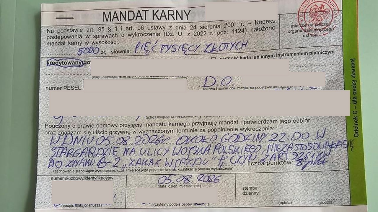 10 tysięcy złotych za wjazd pod prąd w ulicę jednokierunkową