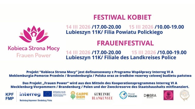 Już w najbliższy weekend w Lubieszynie odbędzie się Festiwal Kobiet. W programie zaplanowano spektakl teatralny, warsztaty rozwojowe i artystyczne czy wystawę fotografii.