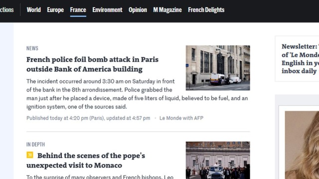 Udaremniono atak terrorystyczny w centrum Paryża - poinformowała w sobotę AFP, powołując się źródła.