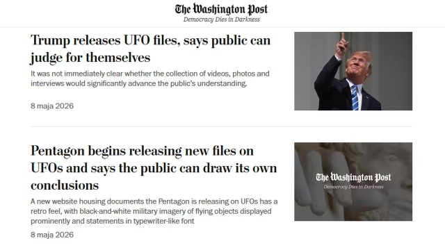 Pentagon rozpoczął w piątek proces publikacji dokumentów dotyczących niezidentyfikowanych zjawisk i obiektów latających (UAPUFO), realizując dyrektywę prezydenta Donalda Trumpa. W pierwszej transzy opublikowano m.in. archiwalne akta, a także raporty i materiały dotyczące nowych obserwacji.