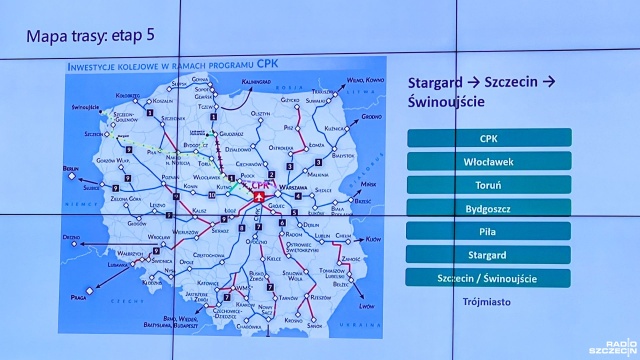 Szybsze pociągi ze Szczecina do centrum kraju i nowe zaplecze dla terminalu kontenerowego w Świnoujściu. Taki efekt miałaby przynieść budowa nowej linii kolei dużych prędkości przez Stargard, Piłę, Bydgoszcz i Toruń.