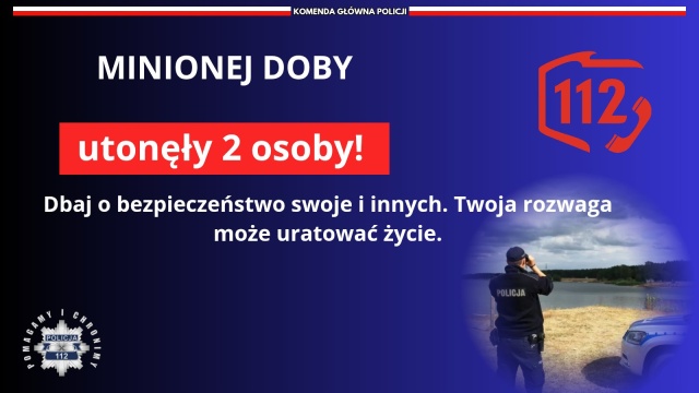 Dwie osoby utonęły w sobotę, zwiększając do 79 liczbę ofiar utonięć od początku czerwca - poinformowała w niedzielę na platformie X policja. Służby apelują o zachowanie czujności nad wodą i przestrzeganie zasad bezpieczeństwa.