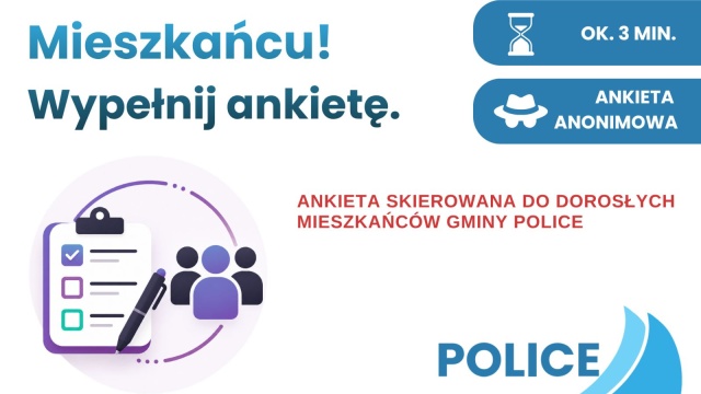 To trzy minuty dla wspólnego bezpieczeństwa. Policcy urzędnicy zachęcają do wypełnienia ankiety dotyczącej zdrowia i bezpieczeństwa w gminie.