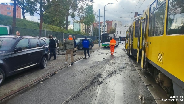 Rozpędzony tramwaj w poniedziałek po południu wypadł z szyn i uderzył w kilka zaparkowanych na chodniku aut.