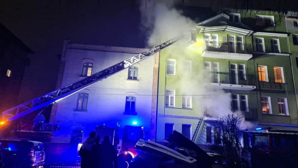 Pożar przy ul. Barnima w Szczecinie