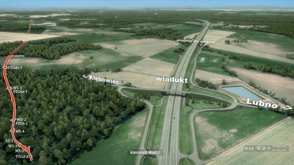 Wizualizacja Piecnik - Wałcz. Mat. GDDKiA w Szczecinie