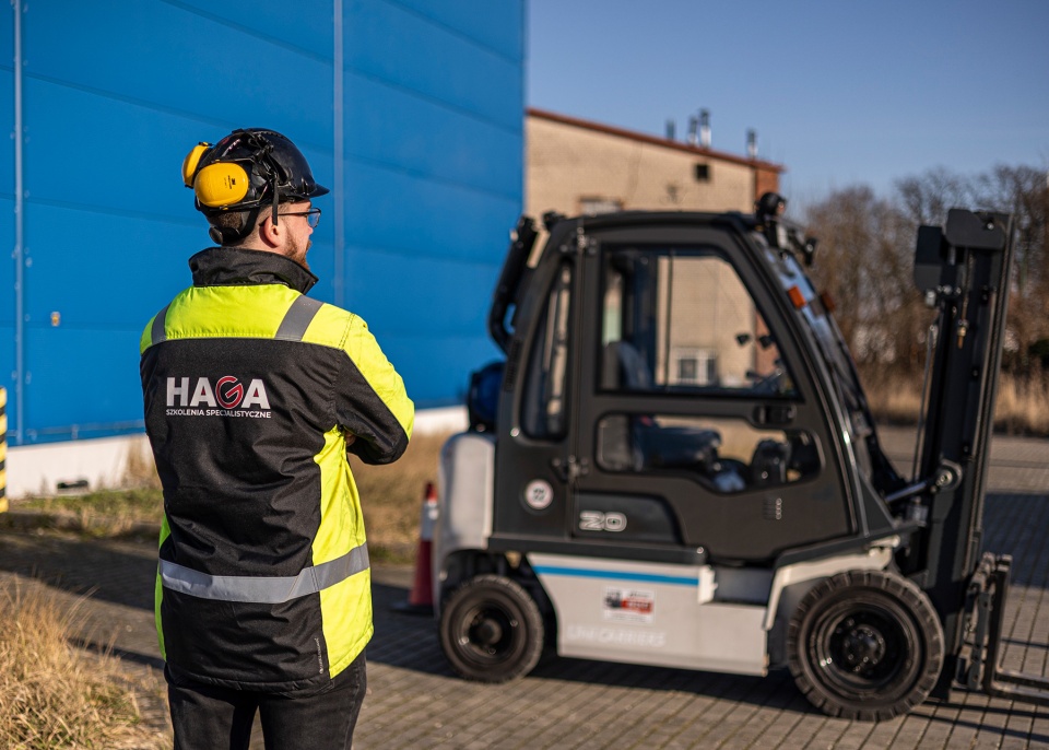 Szkolenie na wózek widłowy UDT w hali ośrodka HAGA w Szczecinie.