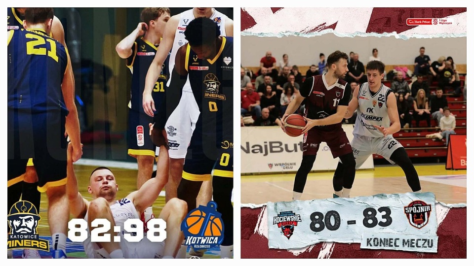 Wygrane koszykarzy Kotwicy i PGE Spójni w 1 lidze