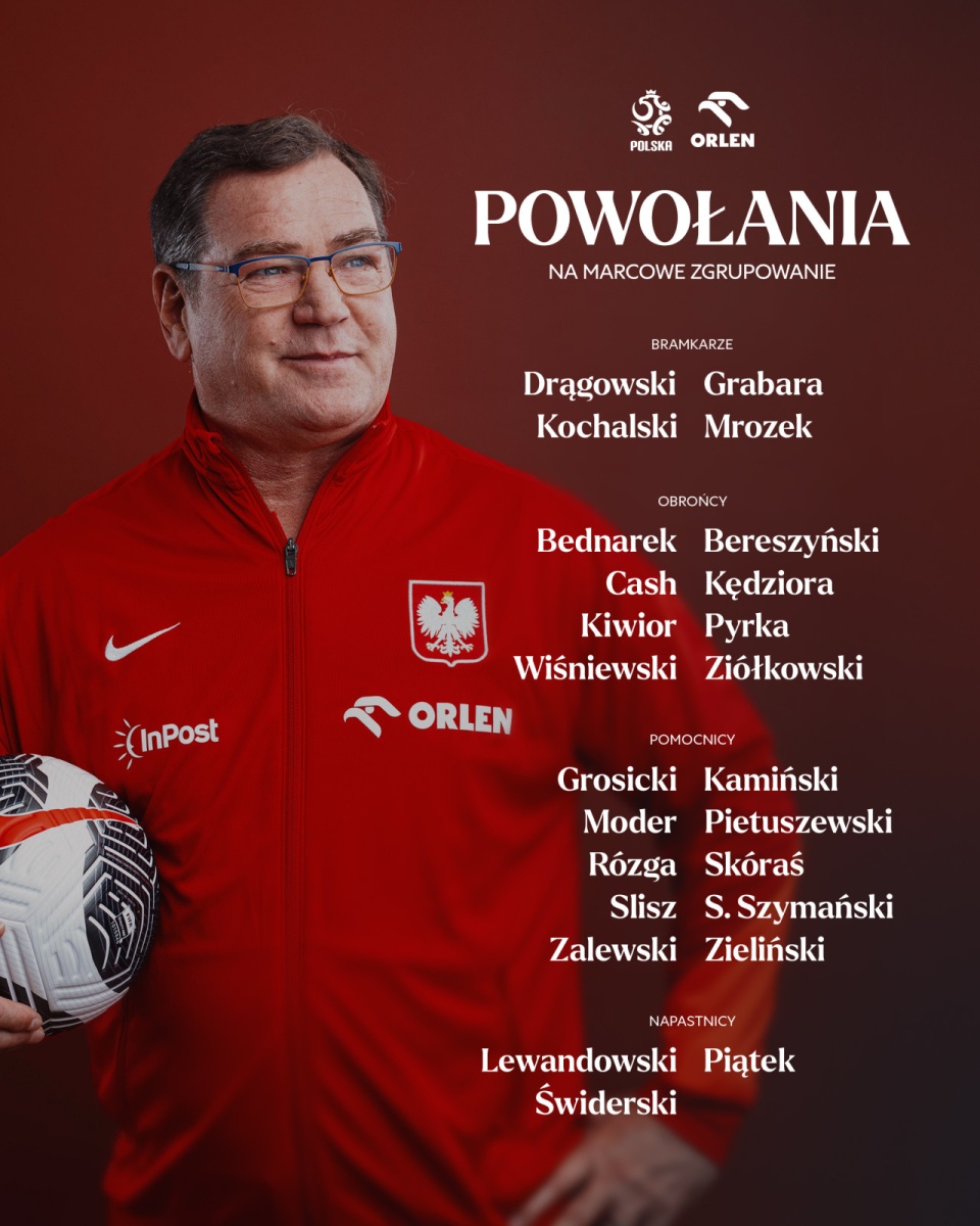 Eliminacje MŚ 2026 - Pietuszewski powołany do kadry po raz pierwszy