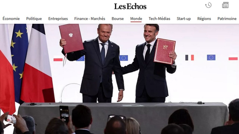 Francuski dziennik „Les Echos” zapowiada wizytę prezydenta Emmanuela Macrona w Gdańsku. źródło: www.lesechos.fr