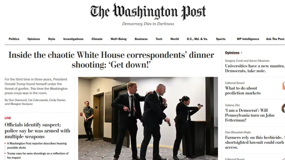 Uzbrojony napastnik wtargnął na kolację D. Trumpa z korespondentami