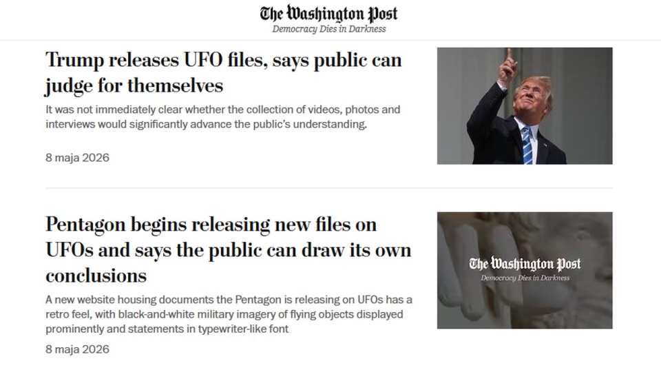 Pentagon rozpoczął publikację dokumentów o UFO