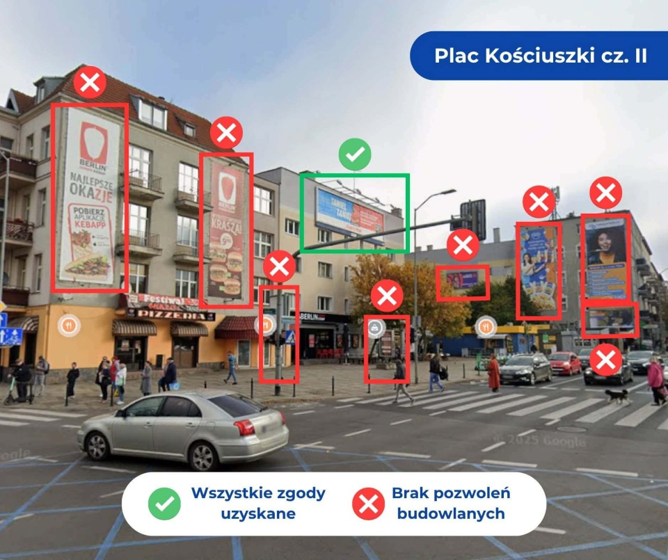 Internauci krytycznie o reklamach w Śródmieściu. Chodzi m.in. o pl. Kościuszki