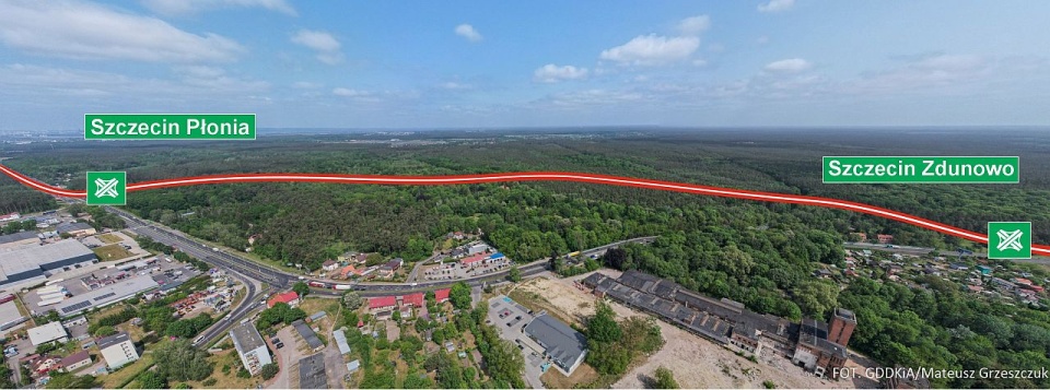 mapa z orientacyjnym przebiegiem S10 Kijewo-Zdunowo, mat GDDKiA