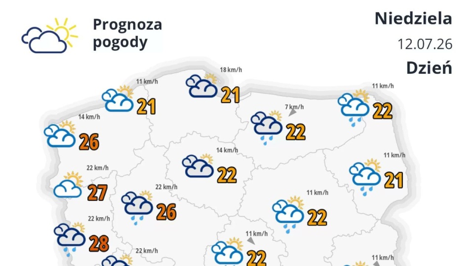 Prognoza pogody na 12 i 13 lipca