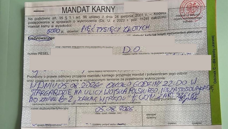 10 tysięcy złotych za wjazd pod prąd w ulicę jednokierunkową