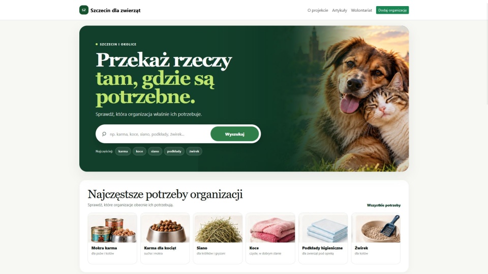 Powstał portal dla chcących pomagać zwierzętom i schroniskom